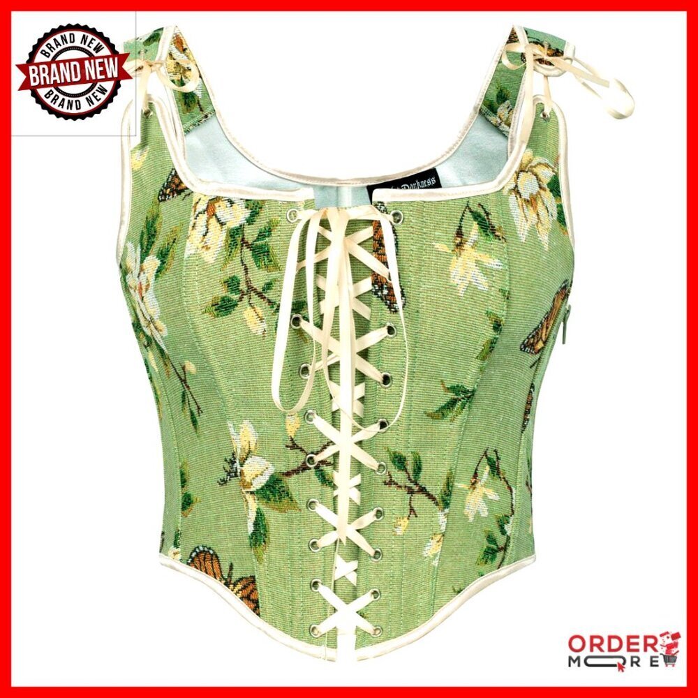 Renaissance Corset Top Adjustable Lace-Up Bustier Vintage Boho Costume Wear